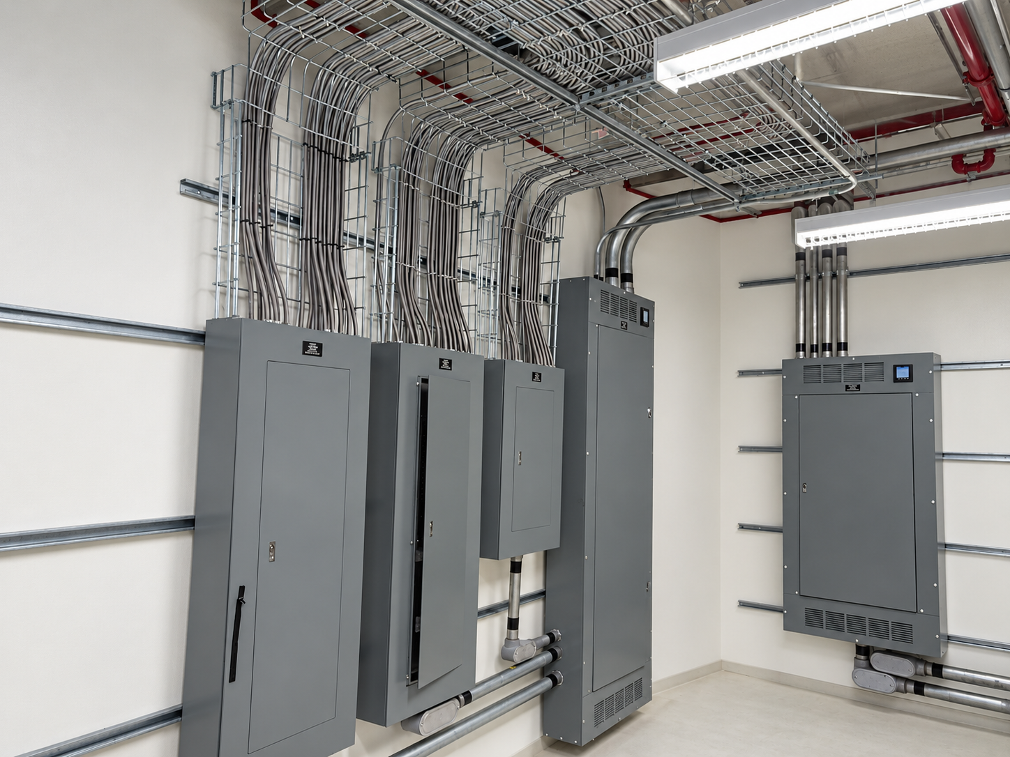 Ductos de aire acondicionado y ventilación en obra.